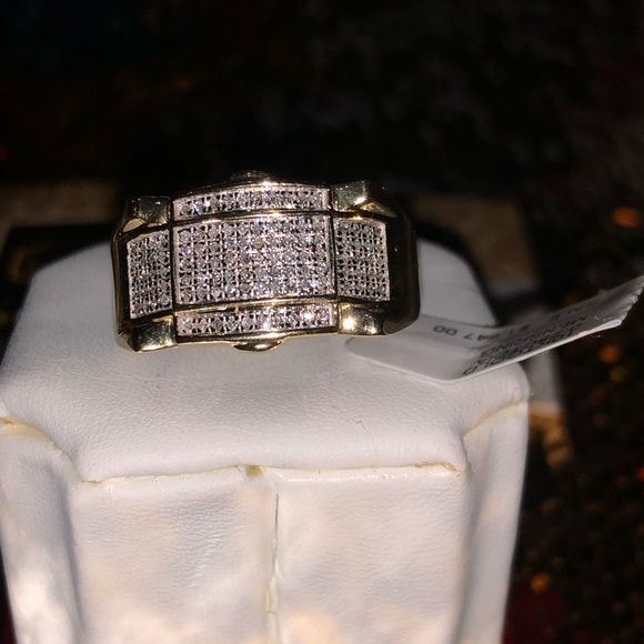 10k solid gold real si diamond ring men engagement anniversary birthday gift HOT - Picture 8 of 8